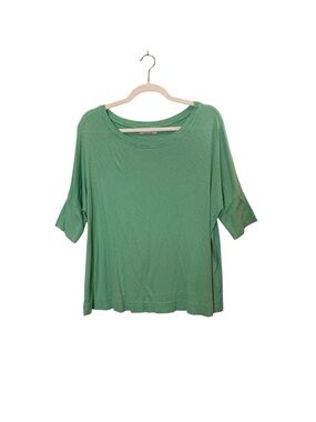 Michael Stars Women’s Relaxed Scoop Neck Tee - Green Sz O/S